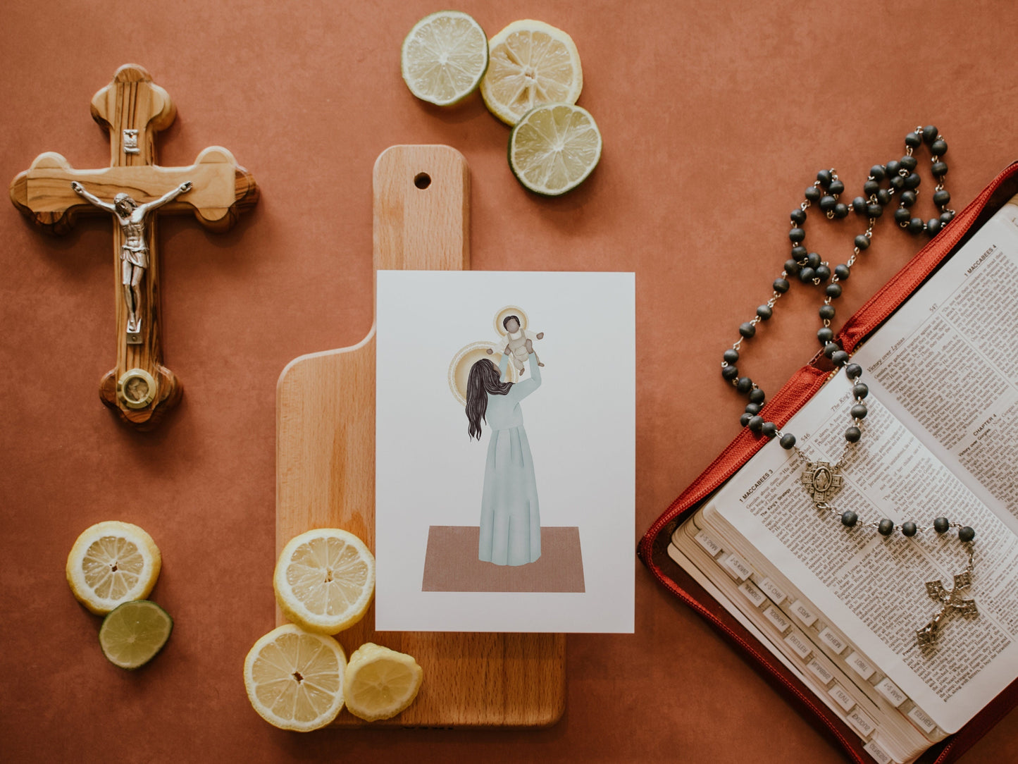 Our Lady Playing | Saint Print | Saint Card | Catholic Gift