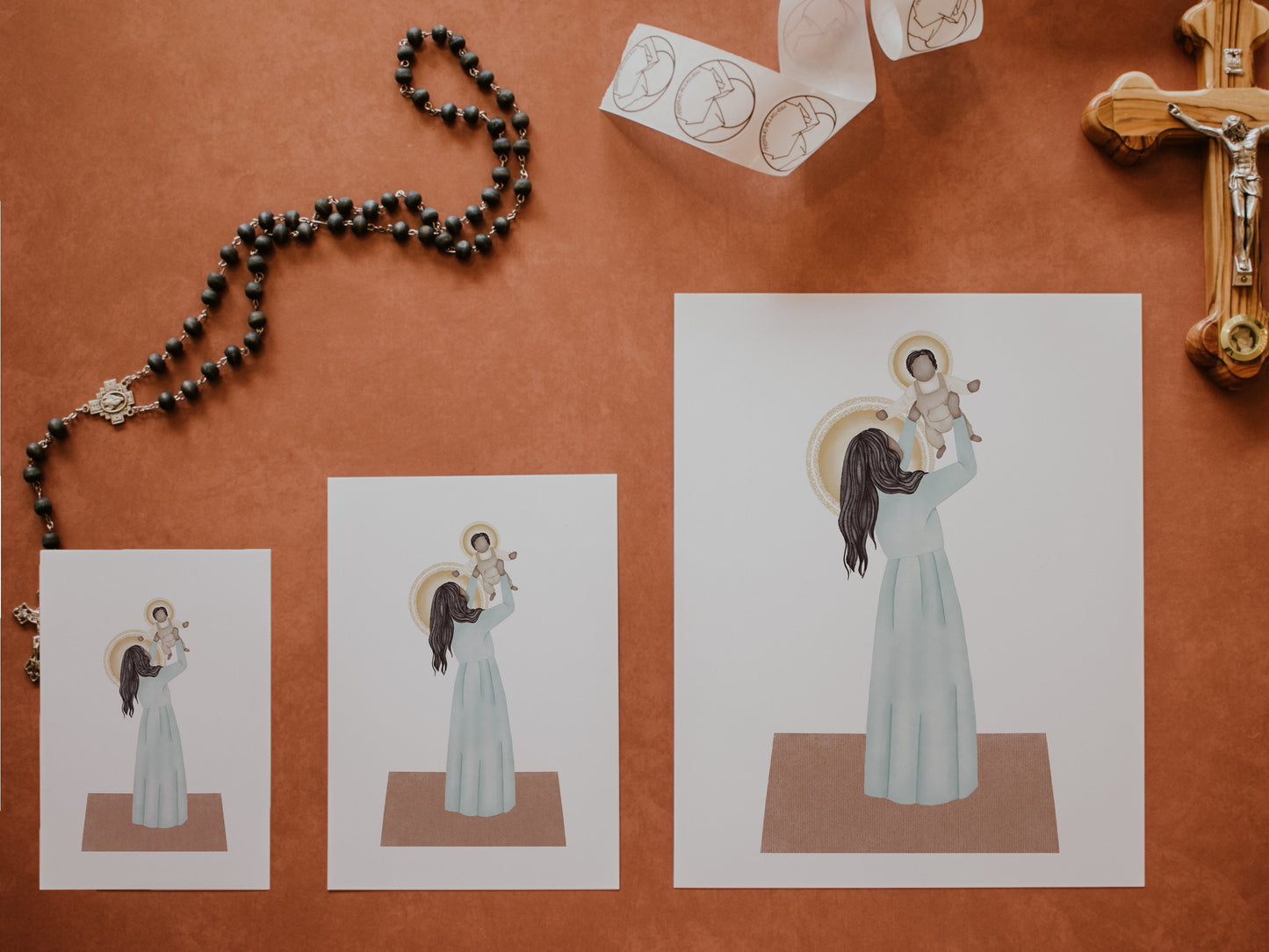 Our Lady Playing | Saint Print | Saint Card | Catholic Gift