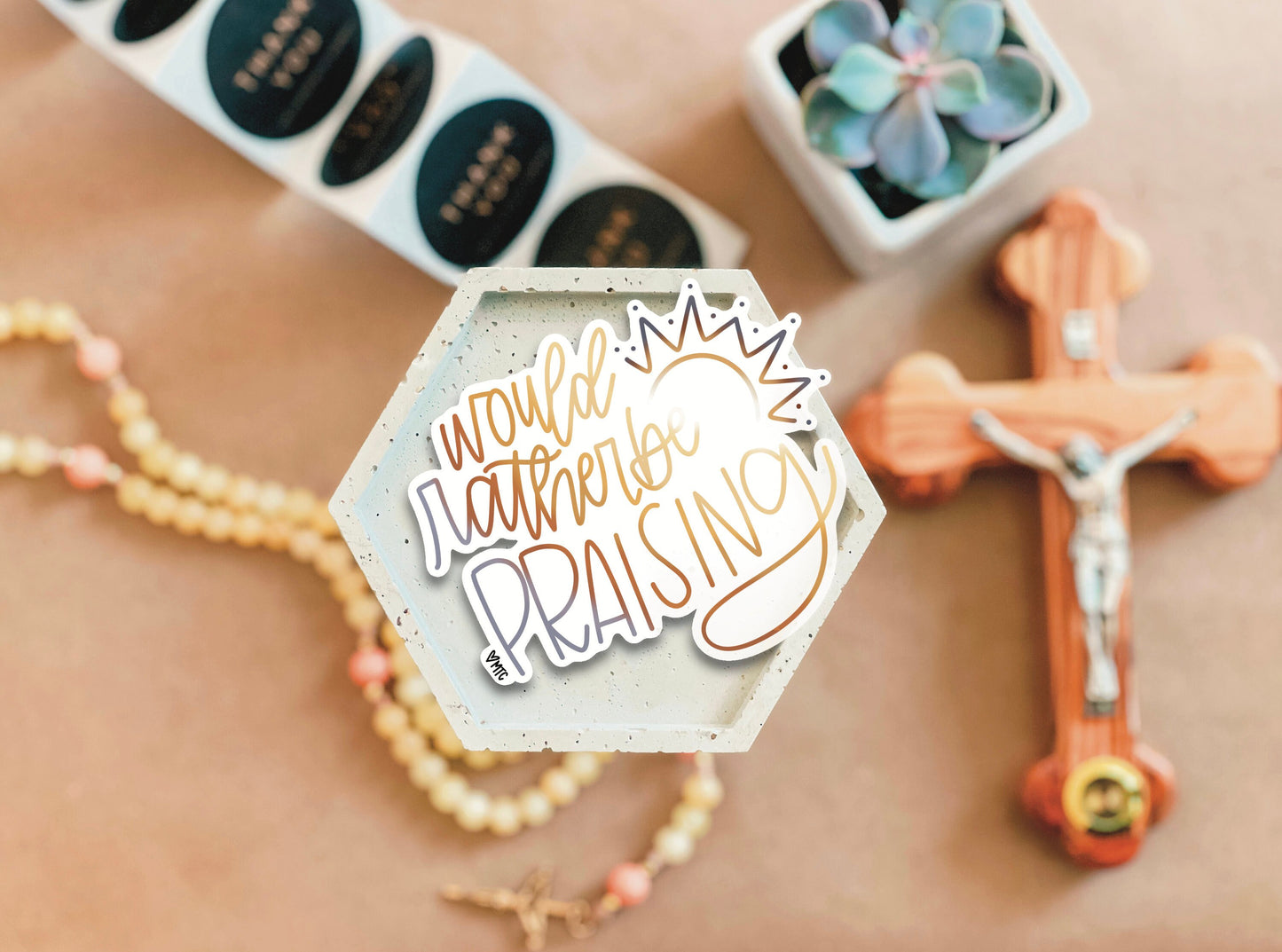 Praising Sticker // Catholic Sticker // Christian Sticker // Christian Gift // Catholic Gift