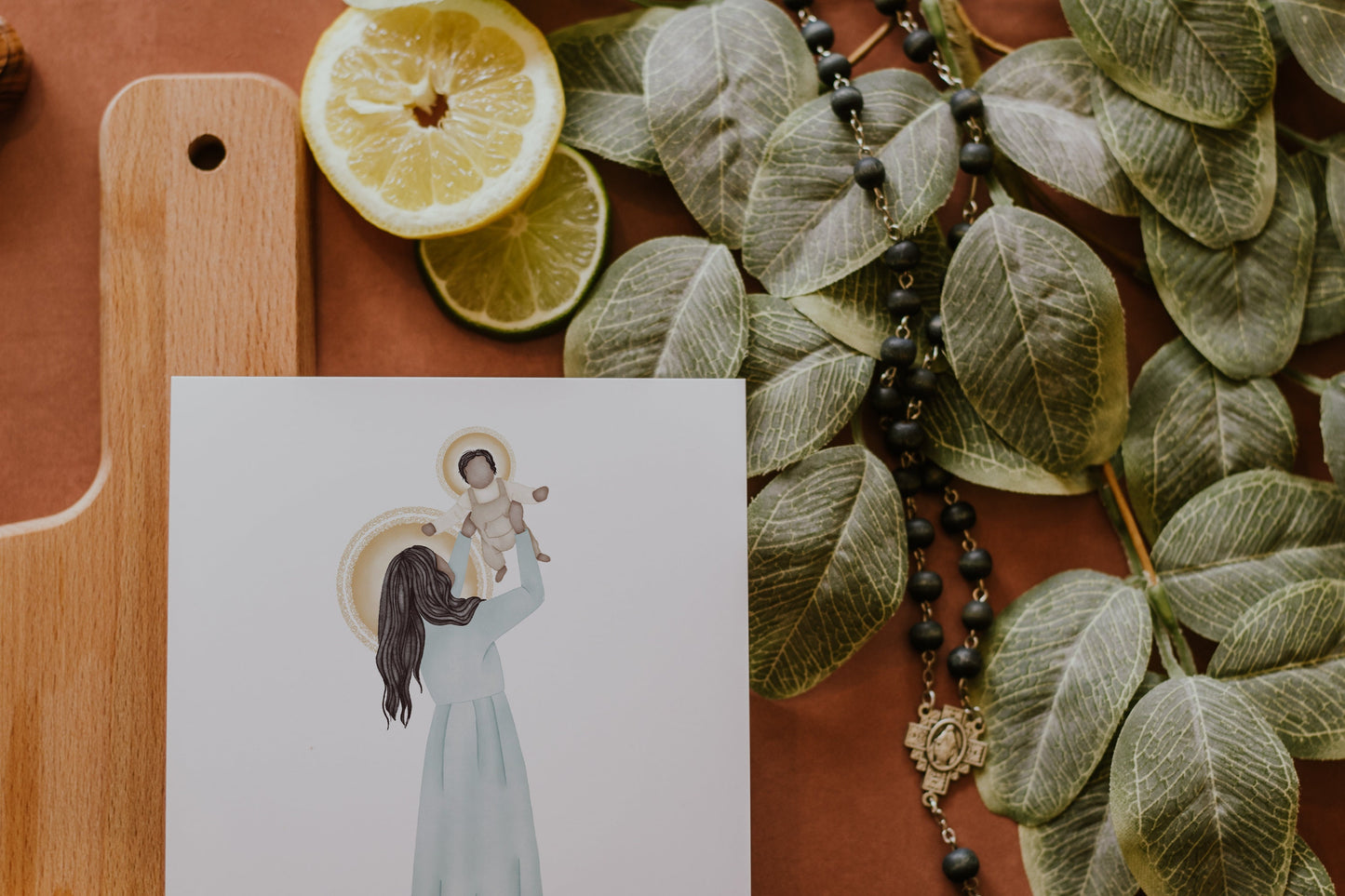 Our Lady Playing | Saint Print | Saint Card | Catholic Gift