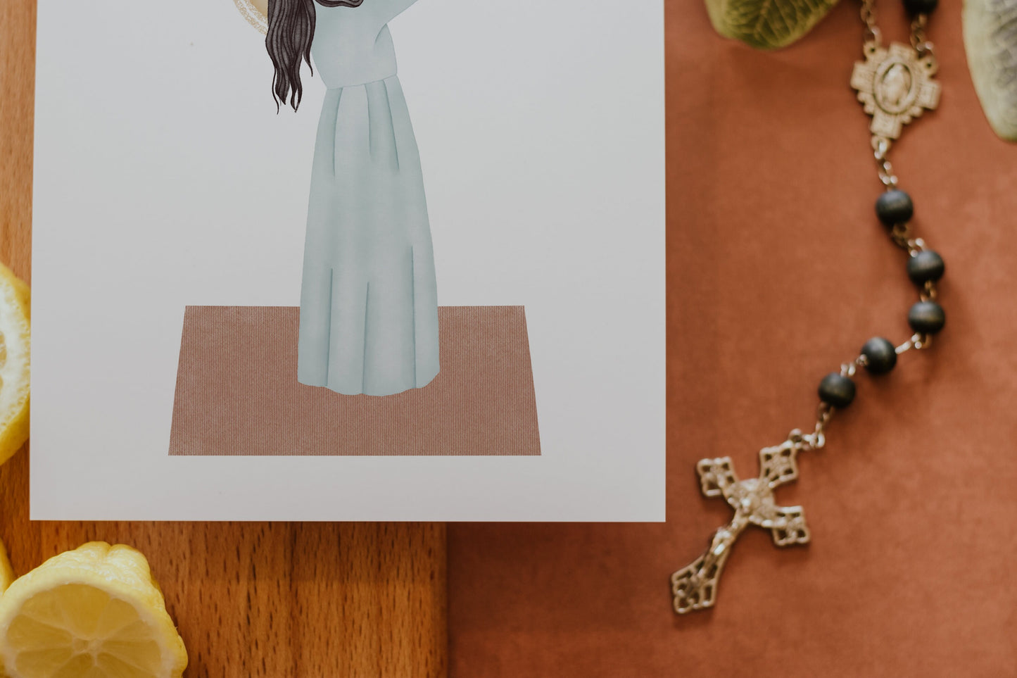 Our Lady Playing | Saint Print | Saint Card | Catholic Gift